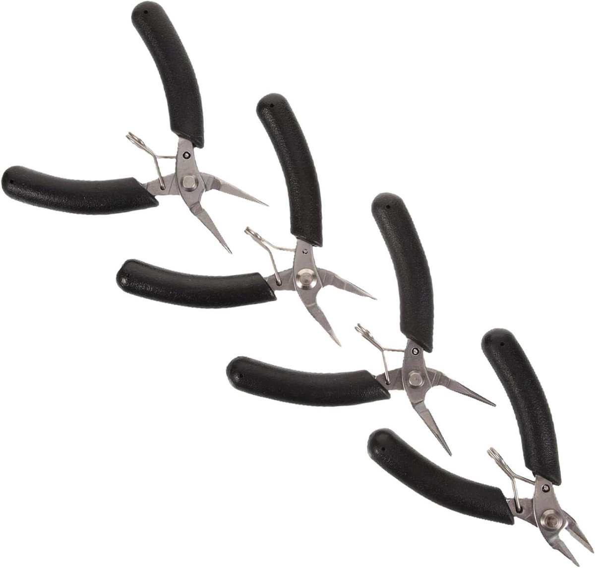 Loopertang Sieradengereedschap - Platte Tangen Hobbykniptangen - Sieraden Maken - Gladde Bekken - 10 x 6 cm - Zwart