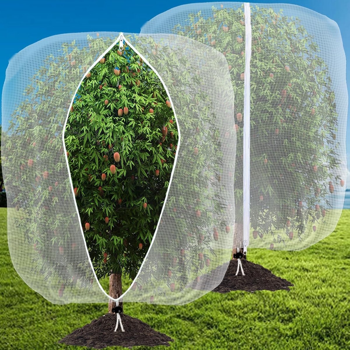 Insectengaas voor de Moestuin - PE Materiaal - Met Rits en Trekkoord - Bescherming voor Planten