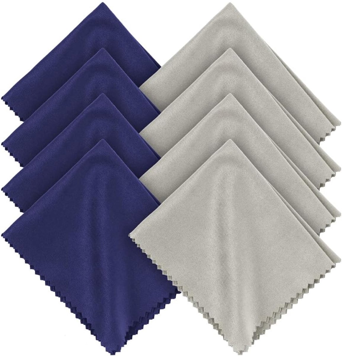 Premium microvezel brillenpoetsdoeken, 8 stuks zachte herbruikbare brillenpoetsdoek, pluisvrije lensdoek voor cameralenzen, brillen, scherm, camera en tablet (15 x 18 cm)