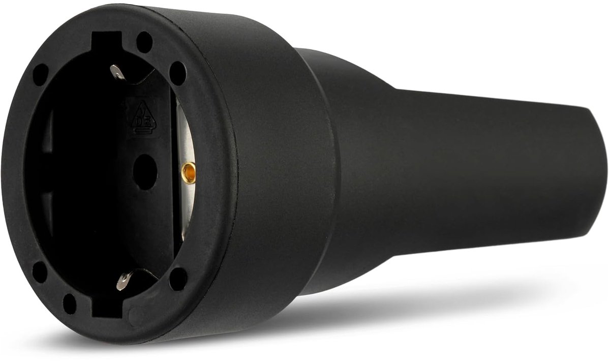 0512150555 geaarde koppeling, koppeling 230V/16A rubber 3680W, zwart
