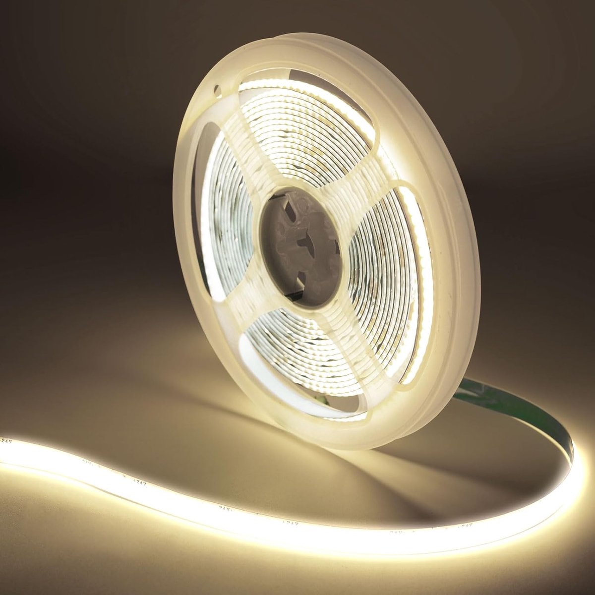 LED strip 6M, zelfklevende 24V LED strip, neutraal wit, 4000K LED lichtband met RF-afstandsbediening en voeding, 320 LED's/m flexibele LED-stripverlichting voor huisdecoratie, keuken, slaapkamer