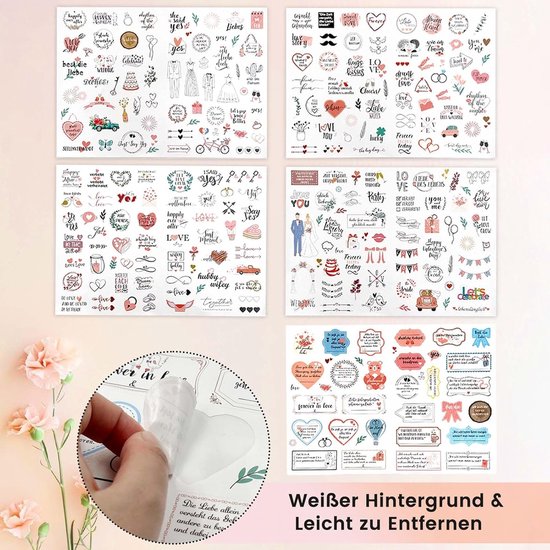 Garden 266 stickers bruiloft gastenboek 6 stuks stickers voor van garden — afbeelding 2