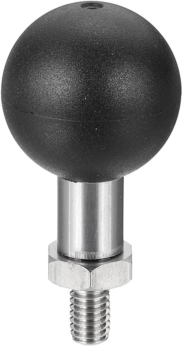 1 inch Ball Mount Base Ball Adapter met M6 schroefdraad bout roestvrij staal voor actiecamera camcorder compatibel voor dubbele socket armen mount motorfietsen elektrisch voertuig, zilver