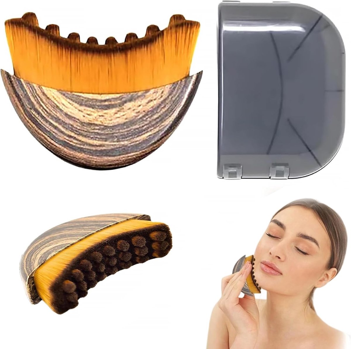 Lymfedrainage Gezichtsmassager, Gezichtsborstel voor Contouren, Droog Borstelen met Ergonomisch Ontwerp voor Vermoeidheid Verlichting en Strakke Huid (1PCS)
