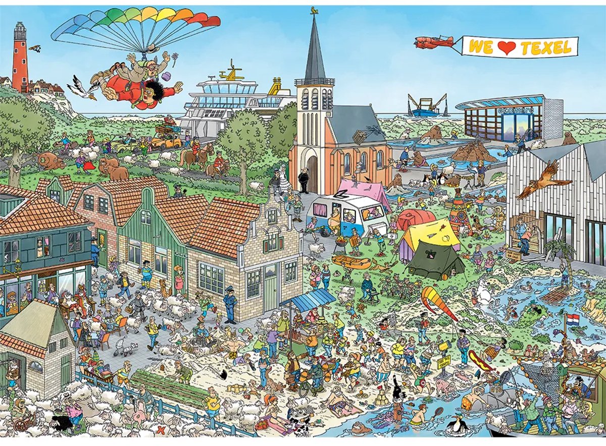 Jan van Haasteren - Rondje Texel - 1000 stukjes puzzel - Legpuzzel — afbeelding 5