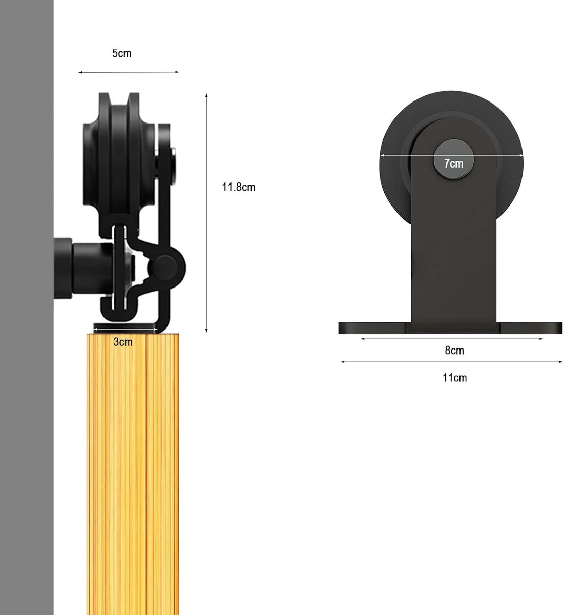 Schuifdeursysteem 246cm - Matte Zwarte Afwerking - Hoogwaardige Staal - Geluidsreductie - SnelShoppen