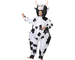 Opblaasbaar Koe Kostuum Volwassenen - Grappig Dierenpak Opblaaspak voor Carnaval, Vrijgezellenfeest, Themafeest - Funny Inflatable Cow Costume Adult Fancy Dress Outfit