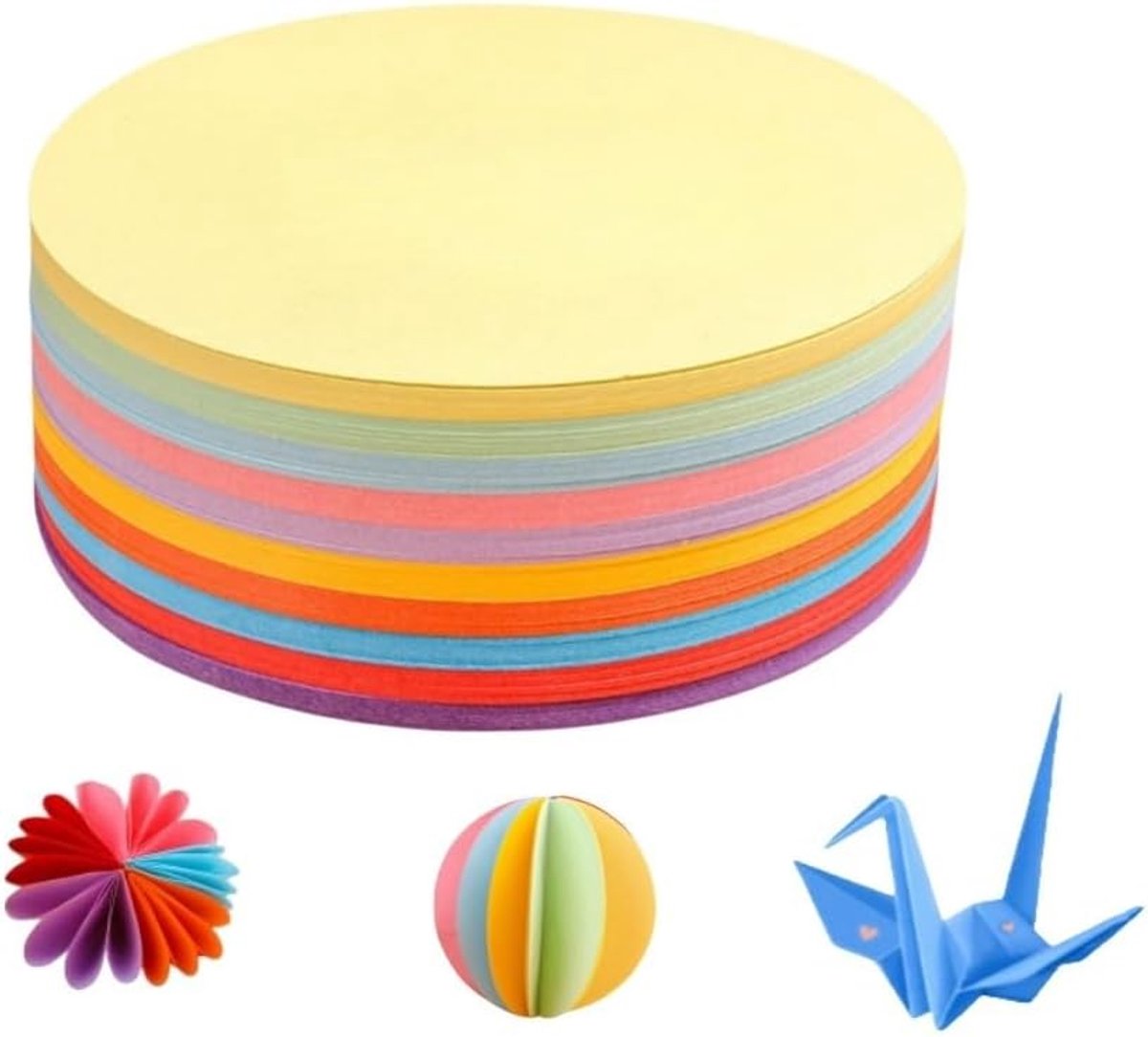 500 stuks cirkel uitsparingen papier, 5,9 inch knutselpapier verschillende kleuren ronde gestanst voor doe-het-zelf ambachtelijke prikbord decoraties kantoor school schoolbord muur decor (veelkleurig
