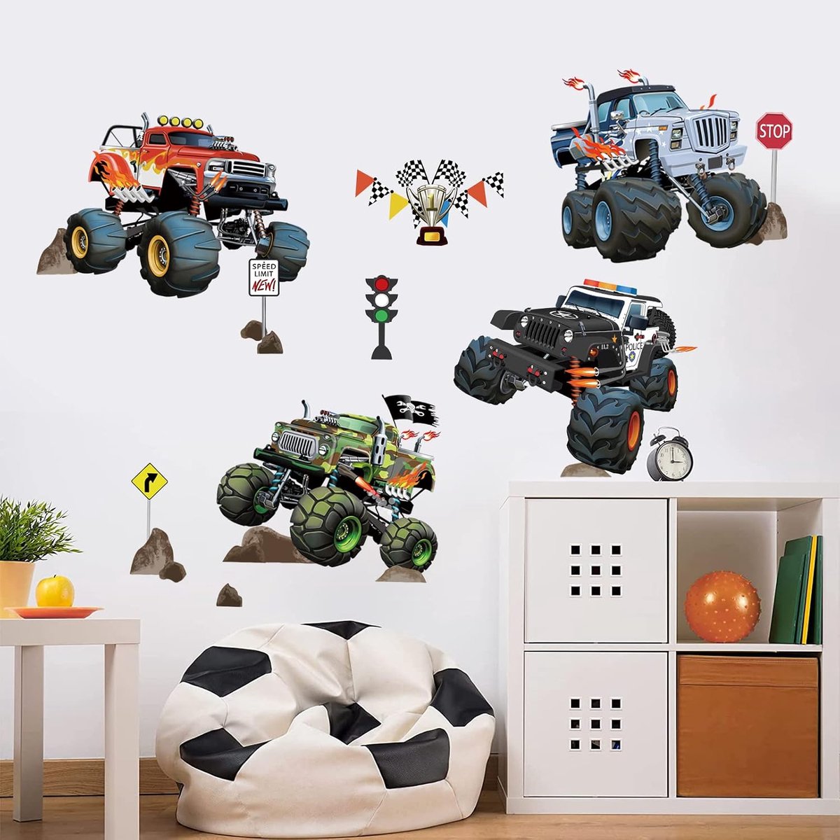 Muurstickers Vrachtwagen Voertuigen Peel en Stick Wall Art Decals