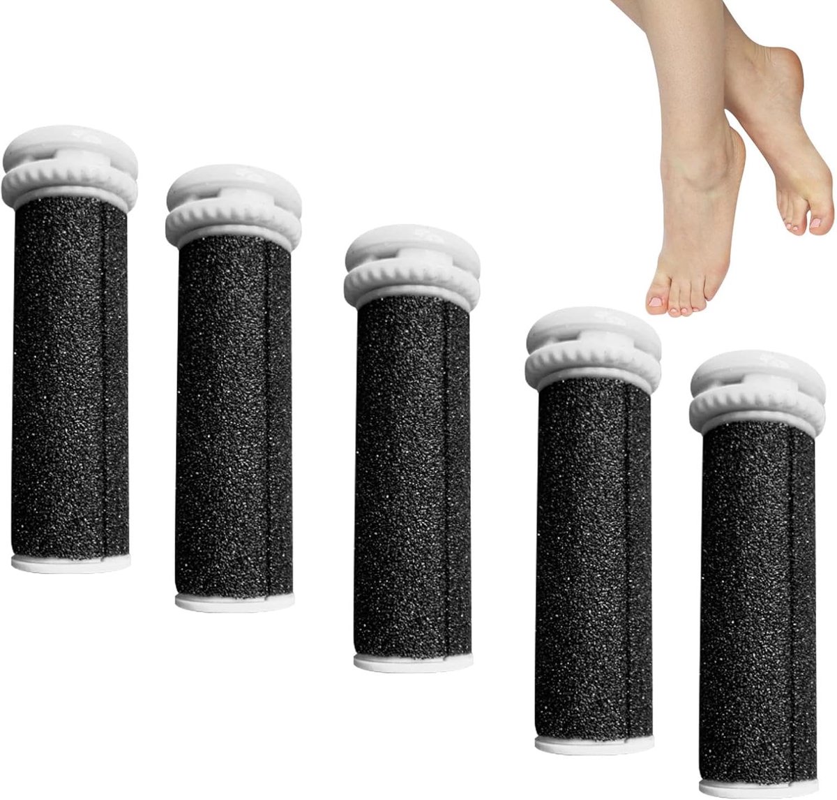 5 stuks Micro Pedi reserverollen, eeltverwijderaar, reserverollen voor Emjoi Micro Pedi, extra grof mineraal gladde reserverollen voor het verwijderen van harde huid, pedicure voetverzorgingsset