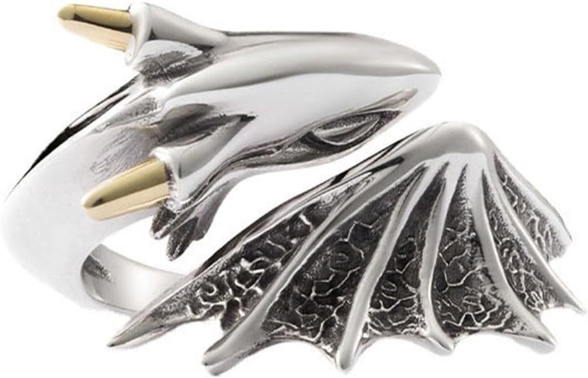heren Vikingring met verstelbare opening, vliegende draakontwerp