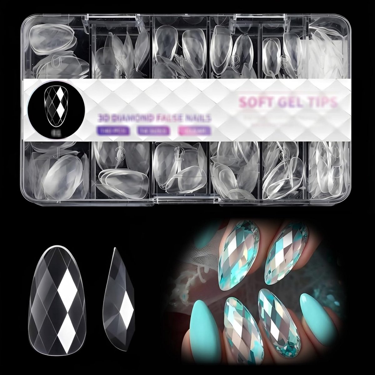 140 stuks amandelnagelvormen, nageltips voor polygel en acrylgel, dubbele nagelvormen voor professionele nagelverlenging, herbruikbare vormen voor manicure en schoonheidssalon