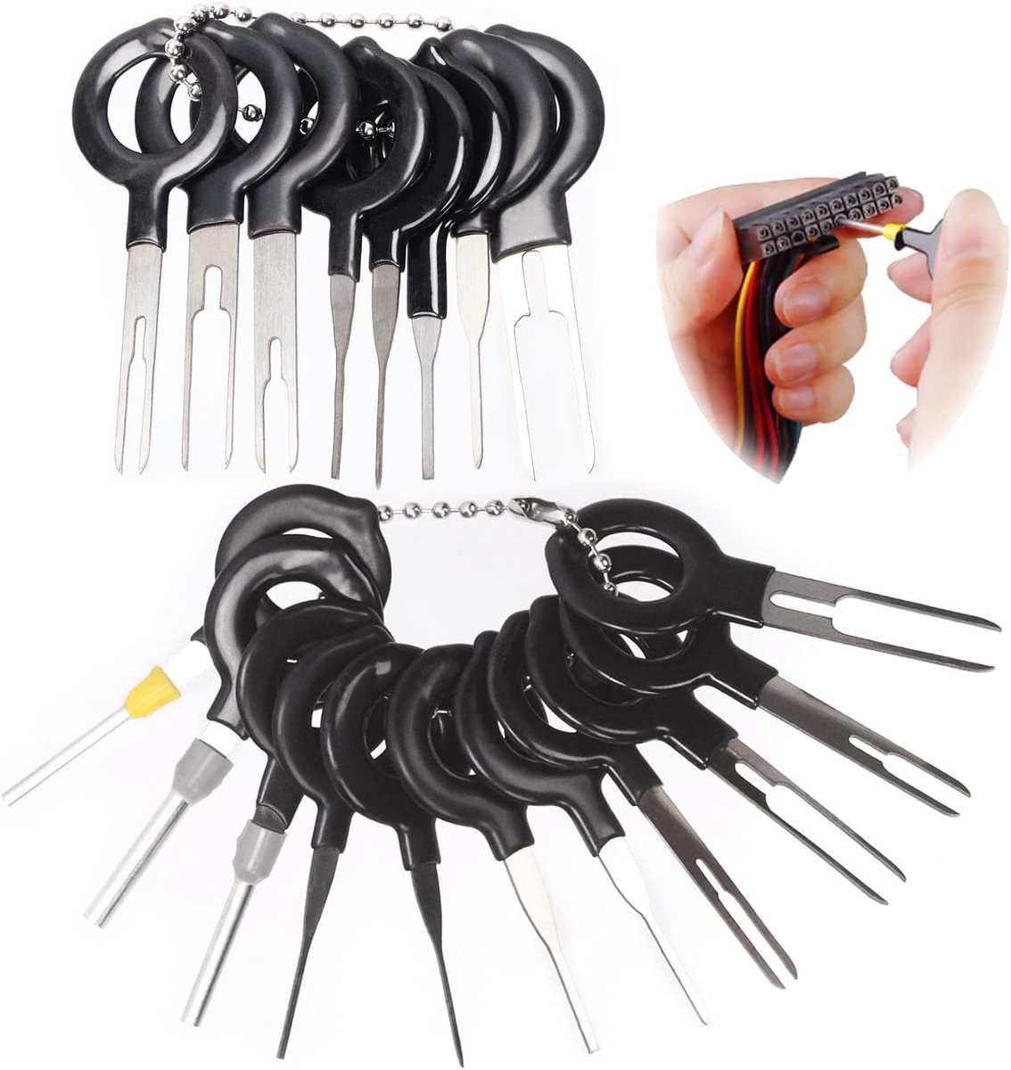 Terminal verwijderingstools set 19-delig - Pin extractor kit - Voor auto connectoren - Eenvoudig pinnen verwijderen - SnelShoppen