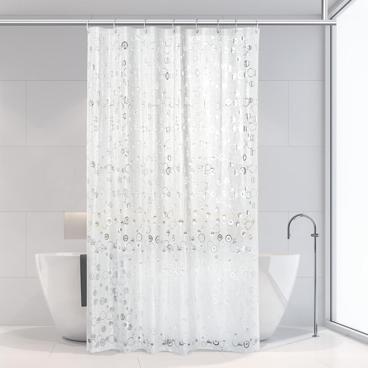 Douchegordijn 120 x 200 cm - Transparant EVA - Schimmelbestendig en wasbaar - Beschermt privacy in badkamer - SnelShoppen