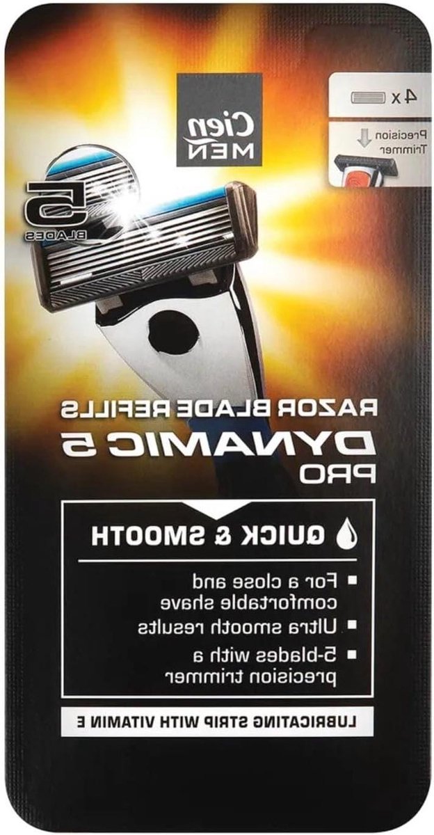 Scheermesjes Heren - Vervangende Cartridges - Glad Scheren - 5-Laags Systeem - 4 Stuks - Blauw