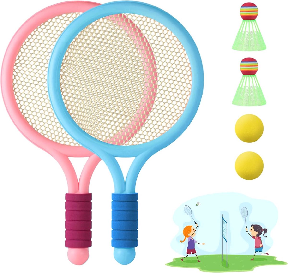 Set Kinder Badminton Set Tennisschläger Spielzeug Geschenkset für