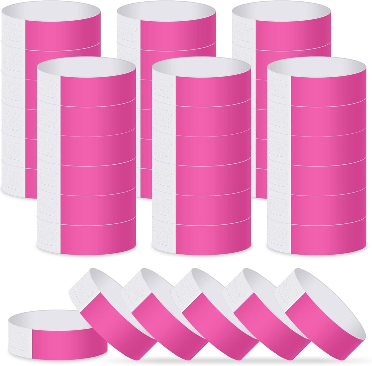 Polsbandjes voor evenementen, 200 stuks, papieren waterdichte armbanden voor concerten, clubs, feesten (roze)