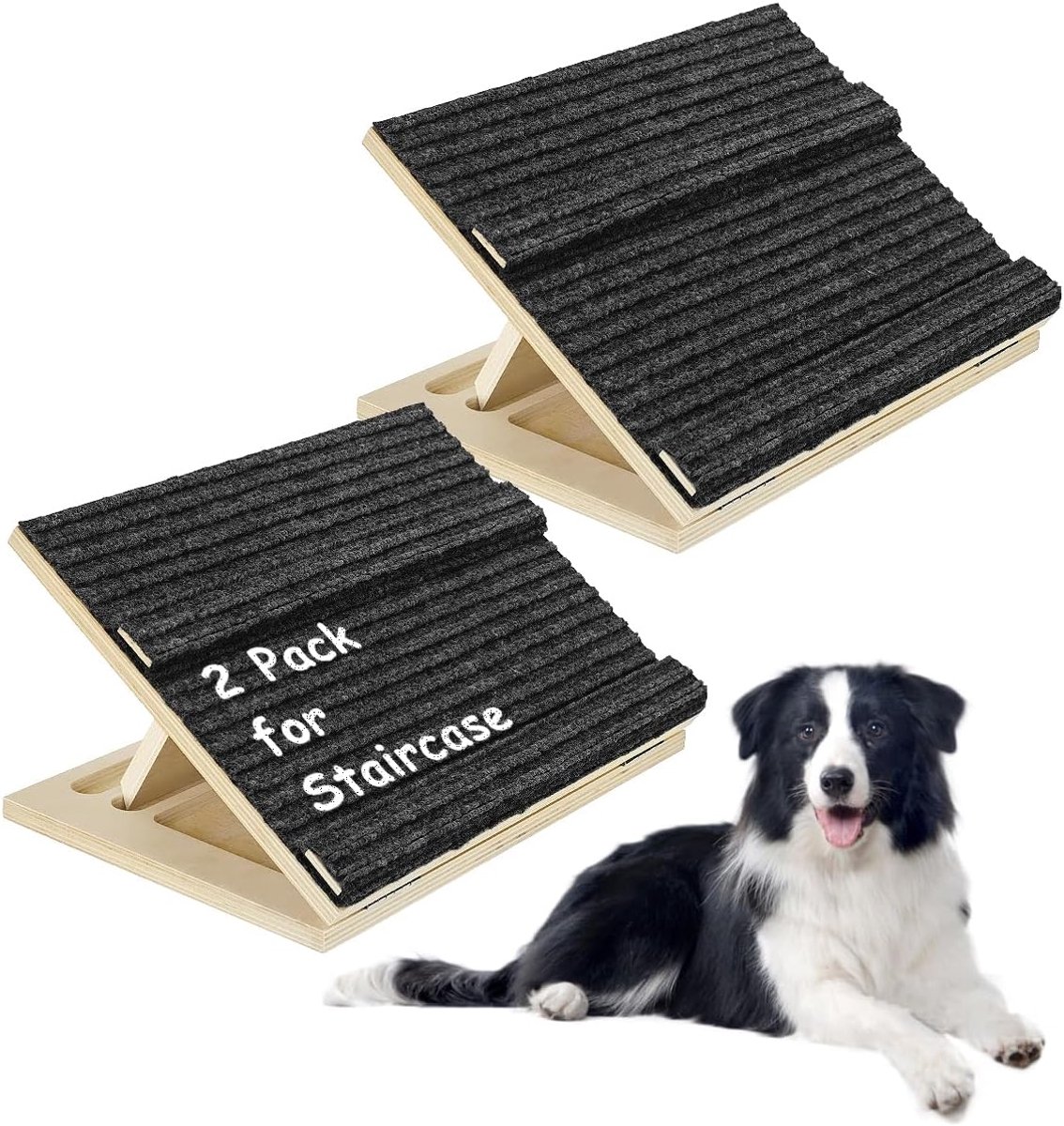 Opvouwbare hondentrap met blok, 40 cm, 2 stuks, voor kleine/middelgrote honden en katten