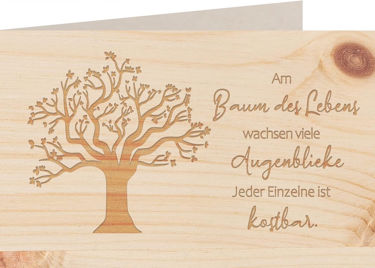 myZirbe Houten kaart, levensboom, 100 handgemaakt in Oostenrijk