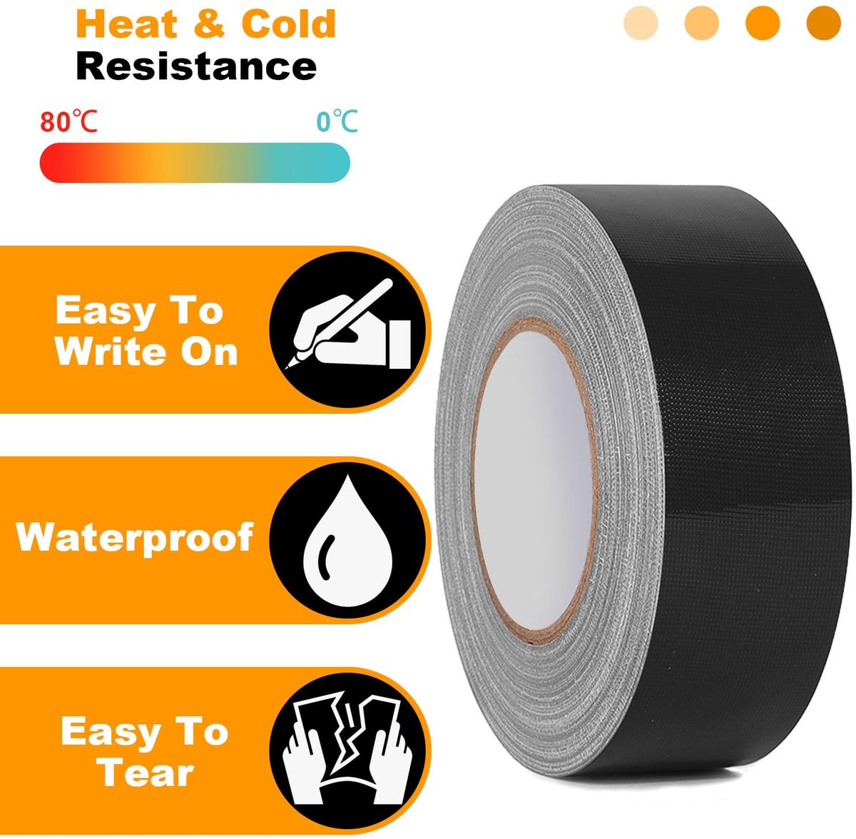 waterdicht zwart, weefseltape 25mm x 20m pantsertape sterk waterdicht