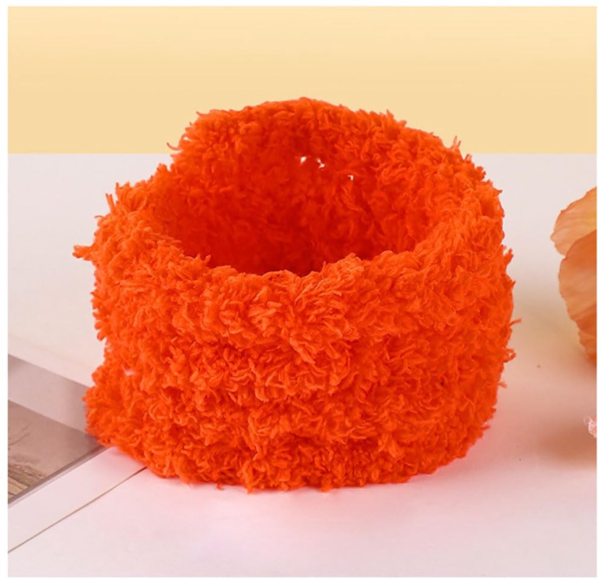 Draad van koraalvlies, chenilledraad, pluche pijpenpoetsdraad, kleurrijk, knutselset, buigpluche, voor honden, oranje, 100 cm