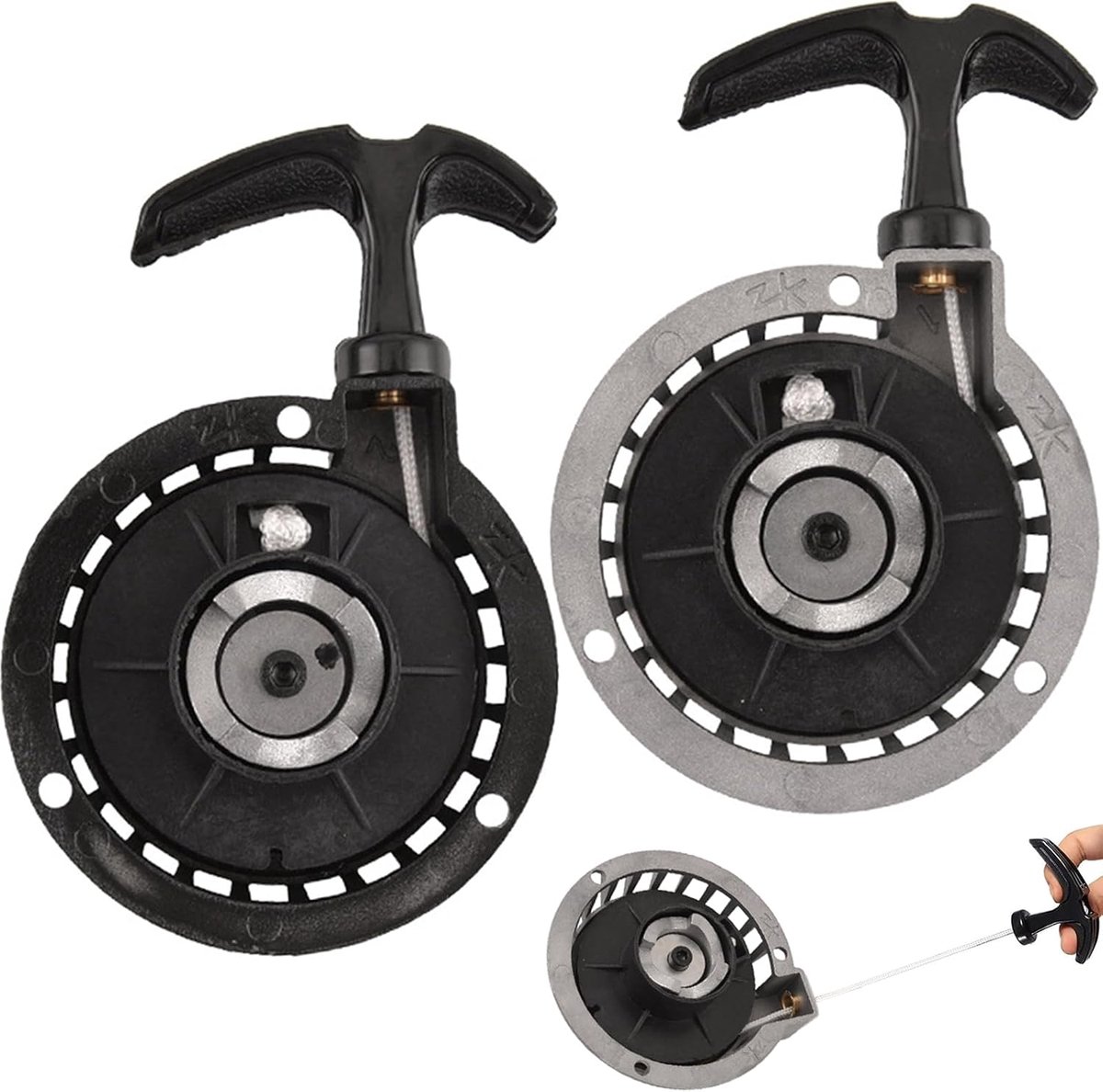 2 Stuks Aluminium Trekstarter Benzinemotoren Montage Mini Alloy Pull Starter Deel Terugstootrand voor ATV 49CC Pocketbike Dirtbike ATV Bike Minimoto Quad