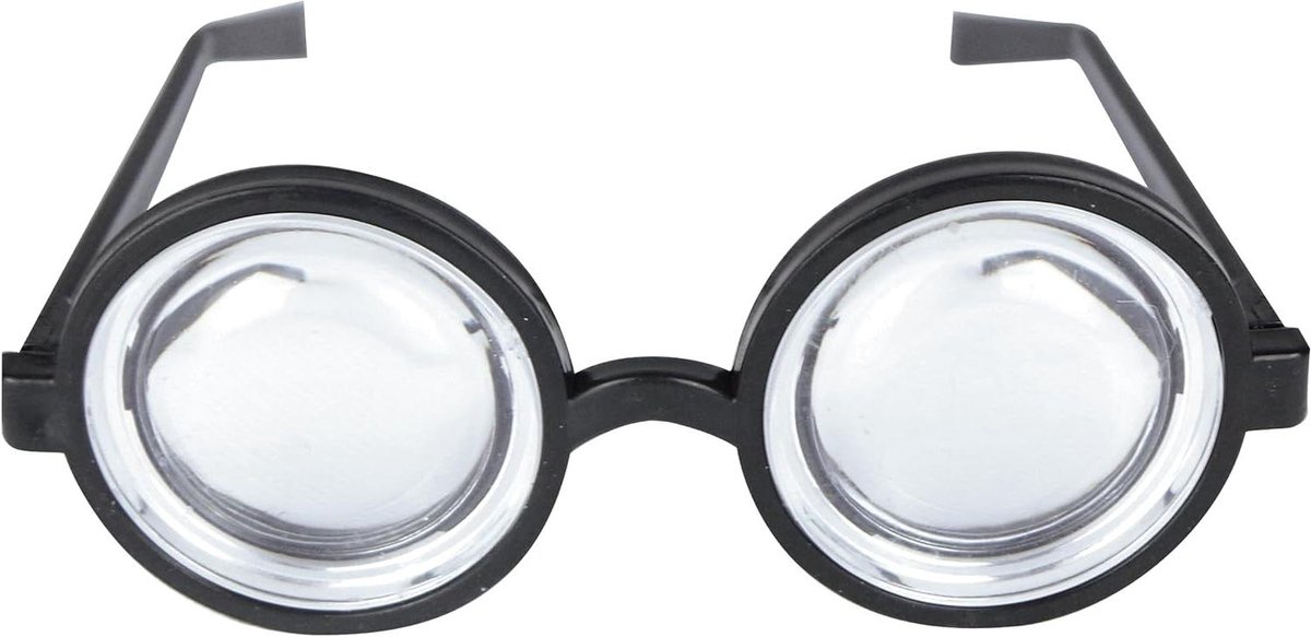 Nerd Bril - Vergrootglazen Bril Ronde - Verkleedfeest Accessoire - Klassiek Rond Montuur - 45 x 35 x 16 cm