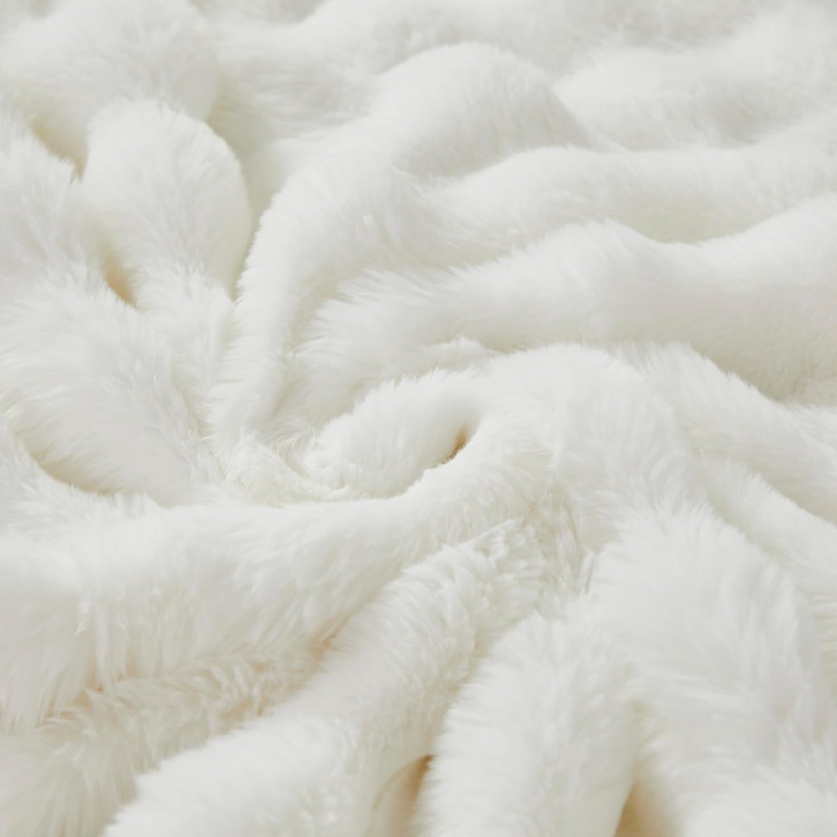 SnelShoppen - Faux Fur Deken Fleece Dekentje - Super Zacht Fluffy Pluche Dekbed - Knus en Dikke Deken voor Bank Stoel Bed 130x160cm Wit