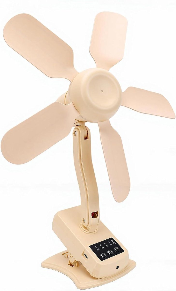 Clipventilator - Draagbare ventilator - Zomerse verkoeling - Oscillerende functie - 30D x 135B x 135H cm - Wit