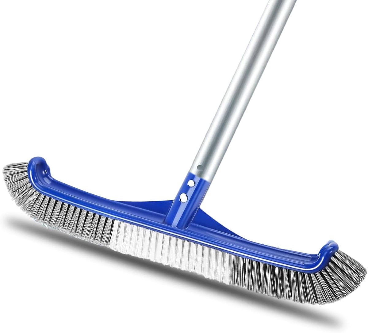 SnelShoppen - Poolreinigingsborstel voor zwembadstofzuiger - 43 cm - Aluminium en nylon haren - Zacht voor zwembadfolie en tegels - Veelzijdige schoon