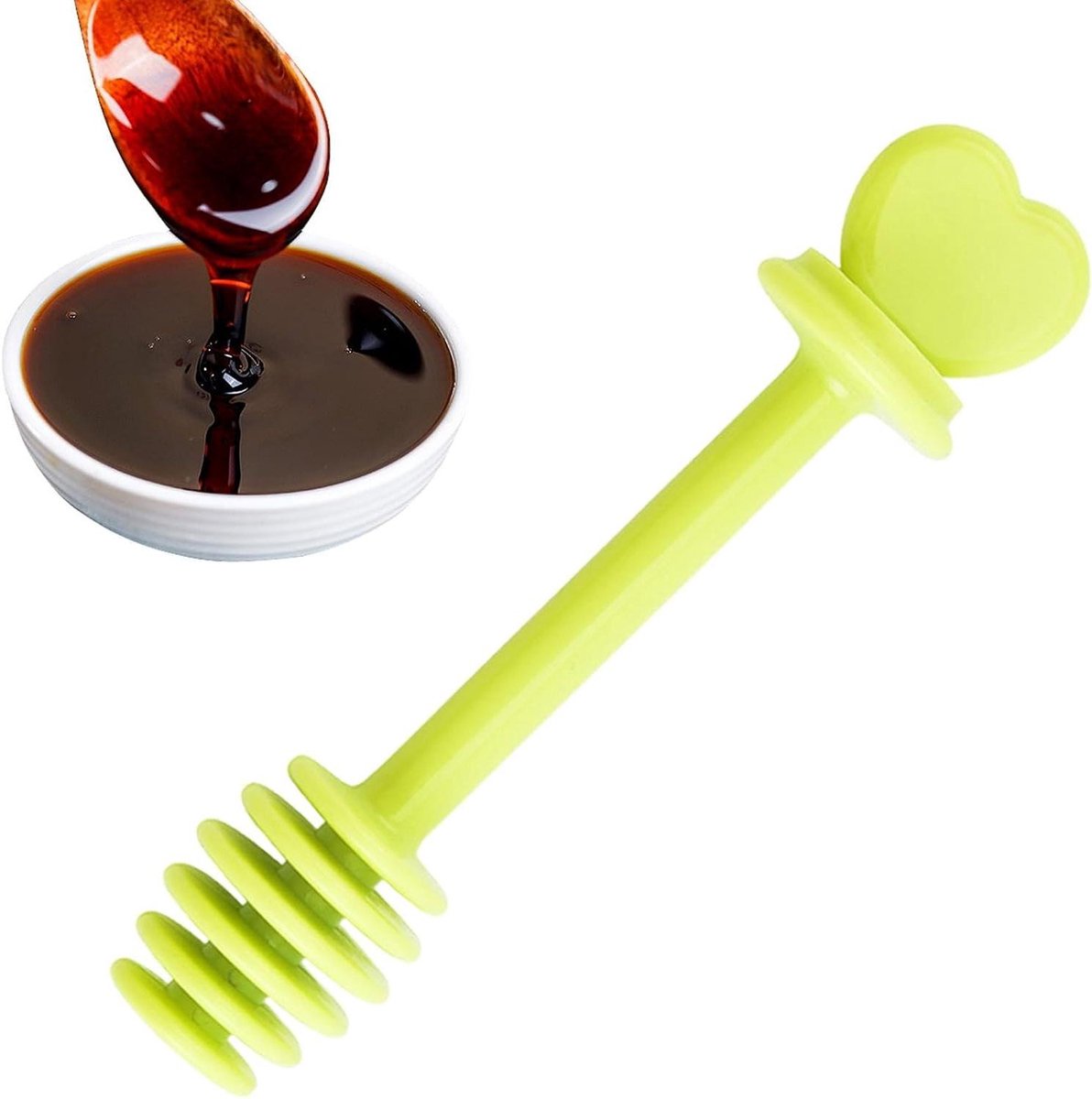 Honingstok Mixer - Honinglepel Roerder - Koffie Thee Roeren - Uniek Sleuf Ontwerp - 14 x 4 x 2 cm
