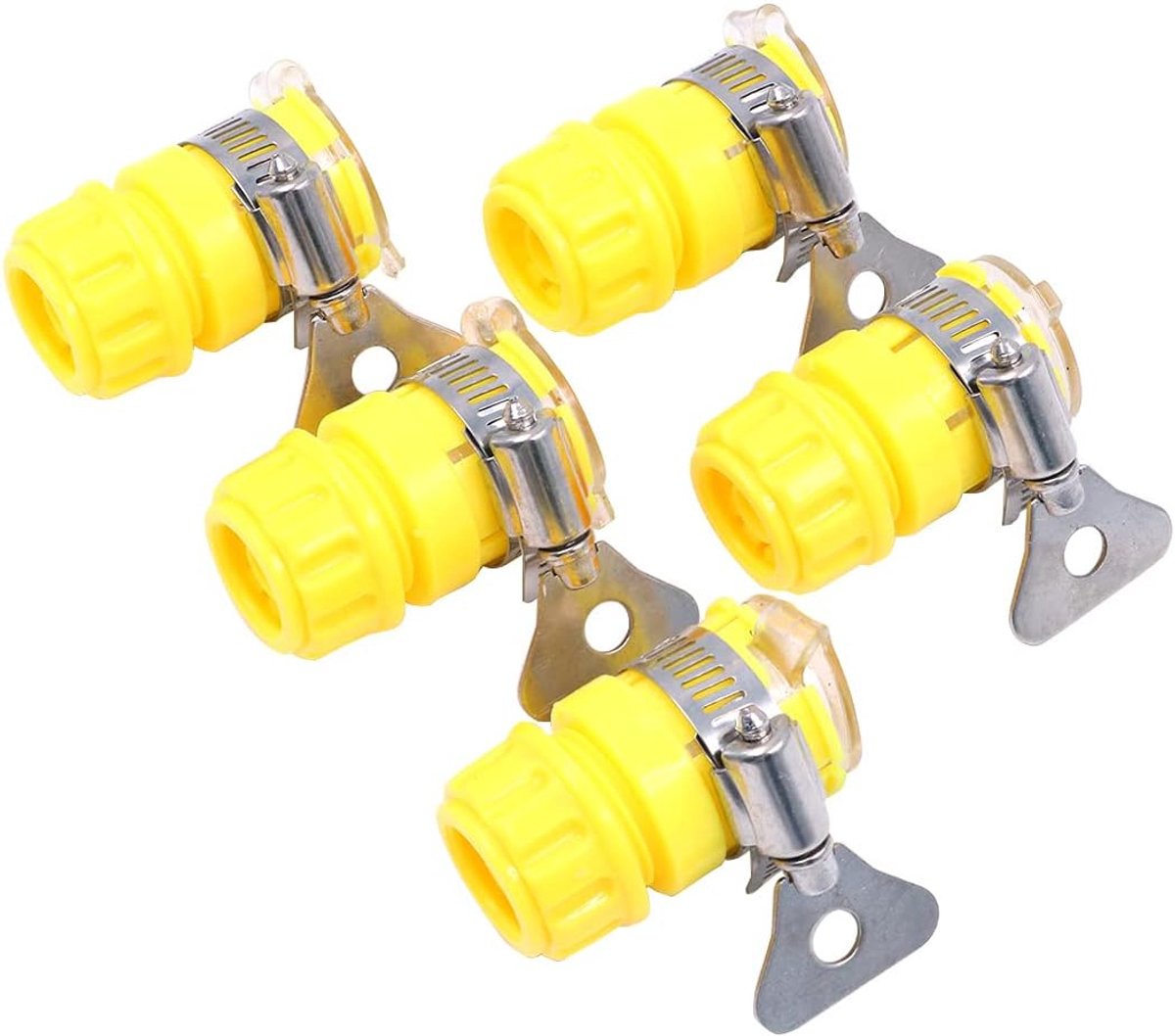 SnelShoppen - Pack van 5 Tuinslang Kranen Adapters voor Tuin Slangen, Universele Kranen met Controleklep, Diameter 15-20 mm, Hoogwaardig Technopolymee