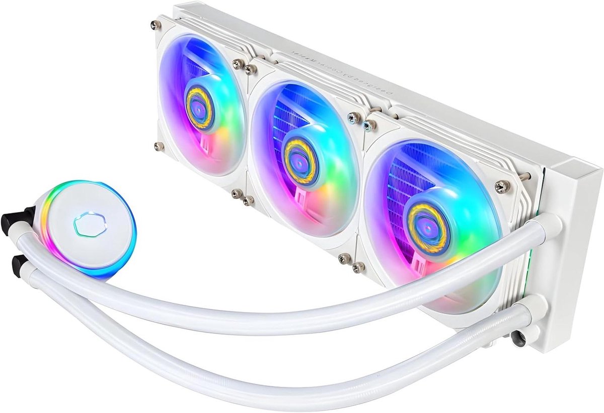 Waterkoeler - CPU Koeler AIO Koeler - Computer Onderdelen - Adresseerbare RGB Verlichting - 360 mm - Wit