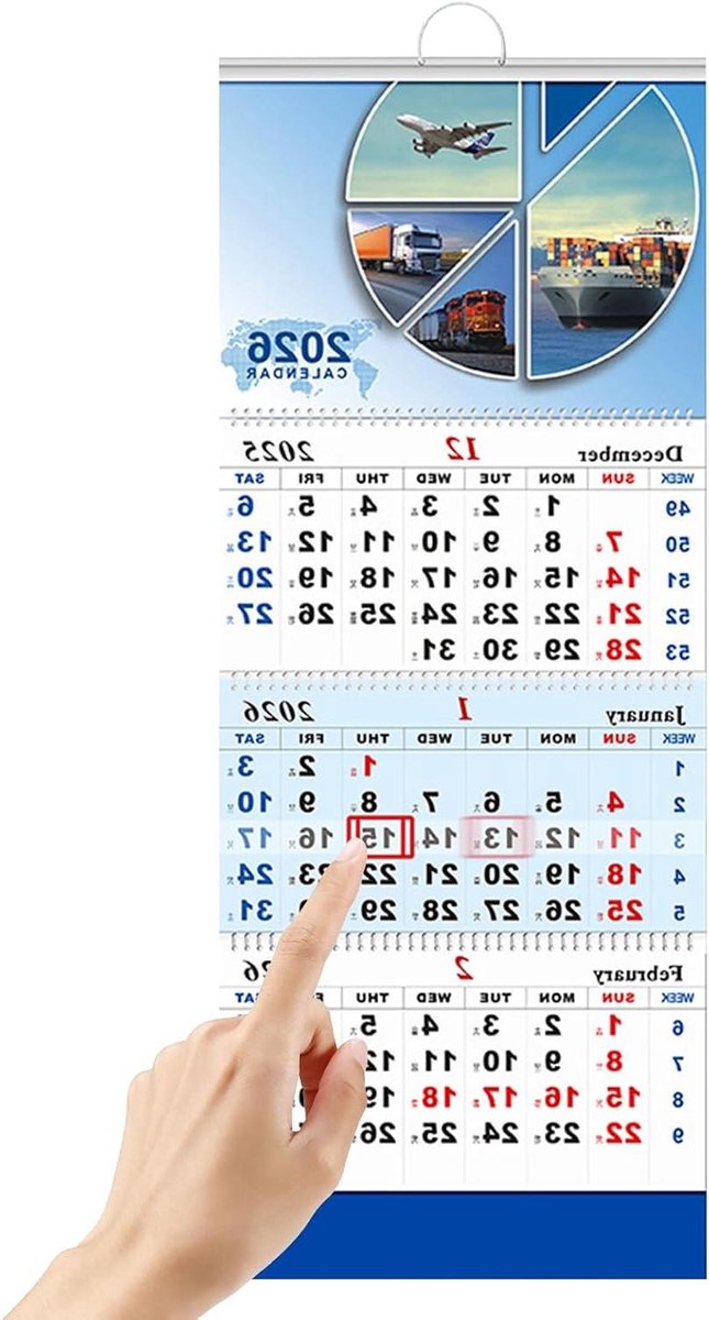 Wandkalender A4 - Planner Jaarplanner - Planning Thuis - Drie Maanden Overzicht - A4 - Wit