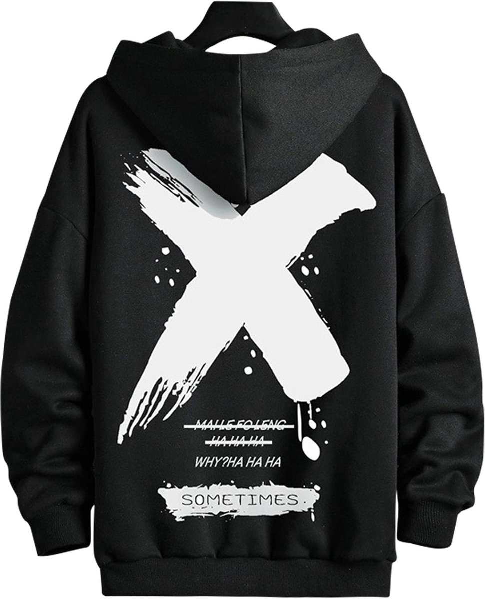 Heren Sweat Hood Letter Print Hoodie Streetwear Pullover Unisex