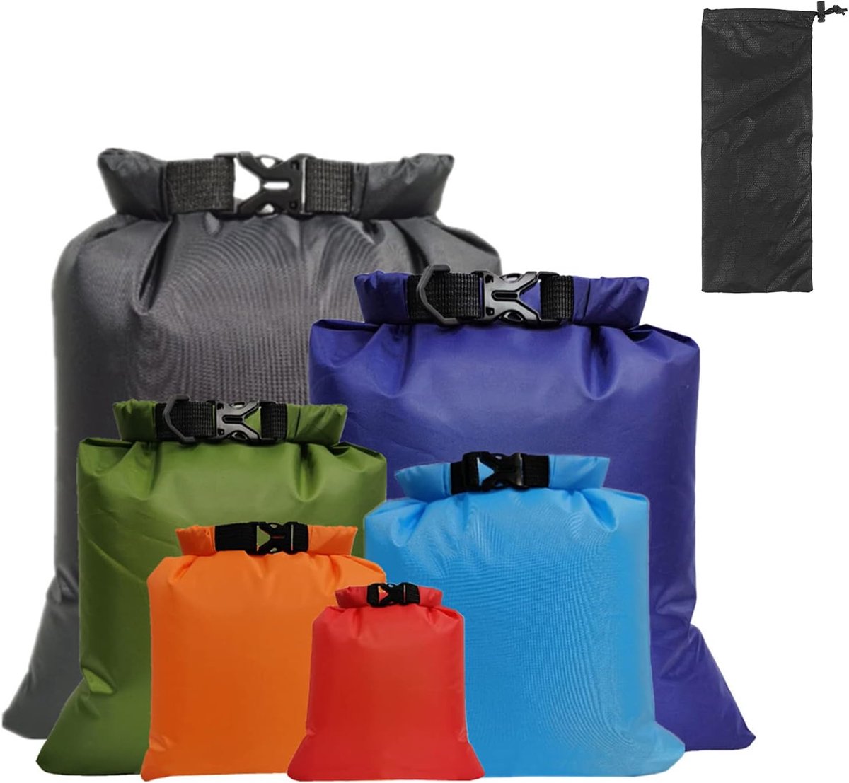 Waterdichte opbergtassen/-zakken, 6 stuks; voor outdooractiviteiten