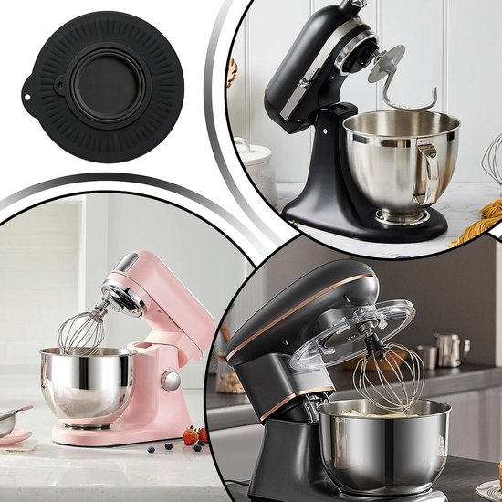 Mixer Spatdeksel - Kom Deksel - Bakken en Koken - Spatvrij Mengen - 9 Inch - Zwart — afbeelding 3