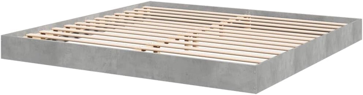 Bedframe Hout - Bedombouw Lattenbodem - Rustgevende Slaap - Modern Design - 180x200 cm - Betongrijs
