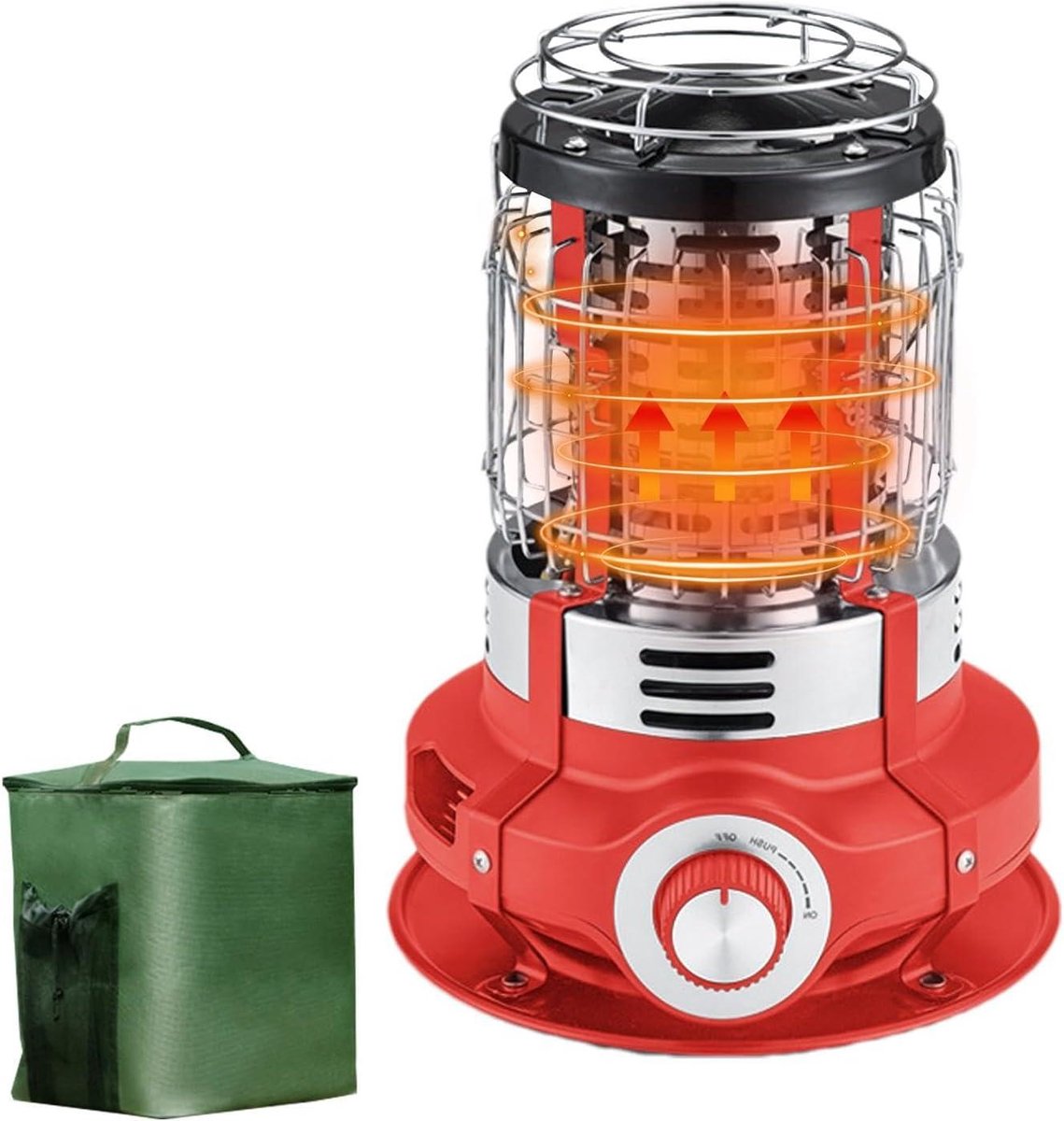 Buitenverwarmer Terras - Terraskachel Campingbrander - Buitenruimte Verwarmen - Snelle Opwarming 1.5 kW - 5-10 m2 - Rood