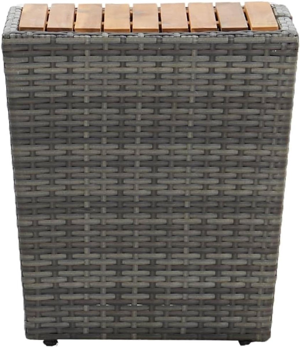 Bijzettafel - Tuin tafeltje - Buiten Zitten - Weerbestendig PE-rotan - 415 x 415 x 43 cm - Grijs