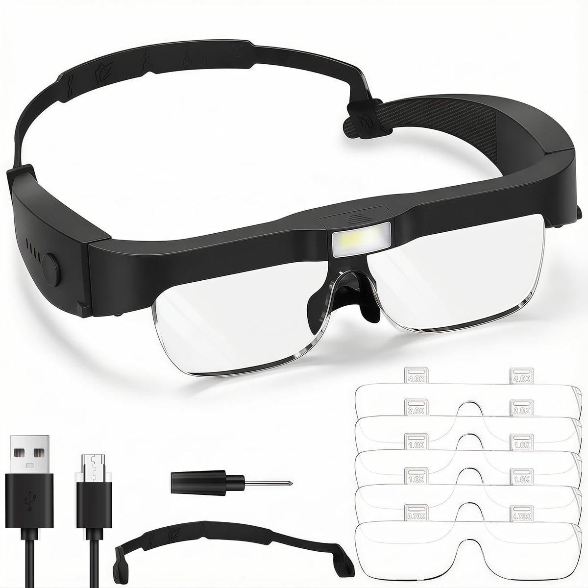 Omgoods - Vergrootglas met Licht - Zwart - Handmagnifier voor Duidelijk Zicht