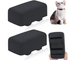 houder voor Tractive Cat Mini Tracker voor huisdier halsband, zwart, 2 stuks | Rubberen accessoires Cover voor anti-kras, veilige duurzame stevige case beschermt GPS Finder voor kat riem