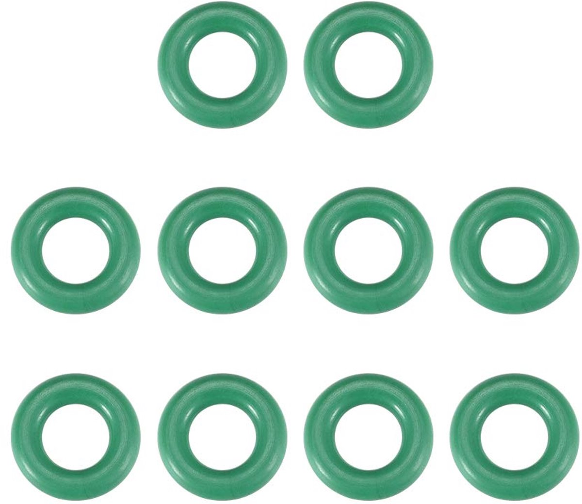 O-ringen FKM afdichting voor machines buisleiding 7mm AD 3mm ID 2mm breedte groen