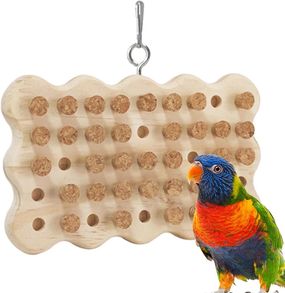 Vogel Speelgoed - Papegaai Kauw Speelgoed - Stimuleert Natuurlijk Gedrag - Natuurlijk Hout Materiaal - 13-22 cm - Houtkleur