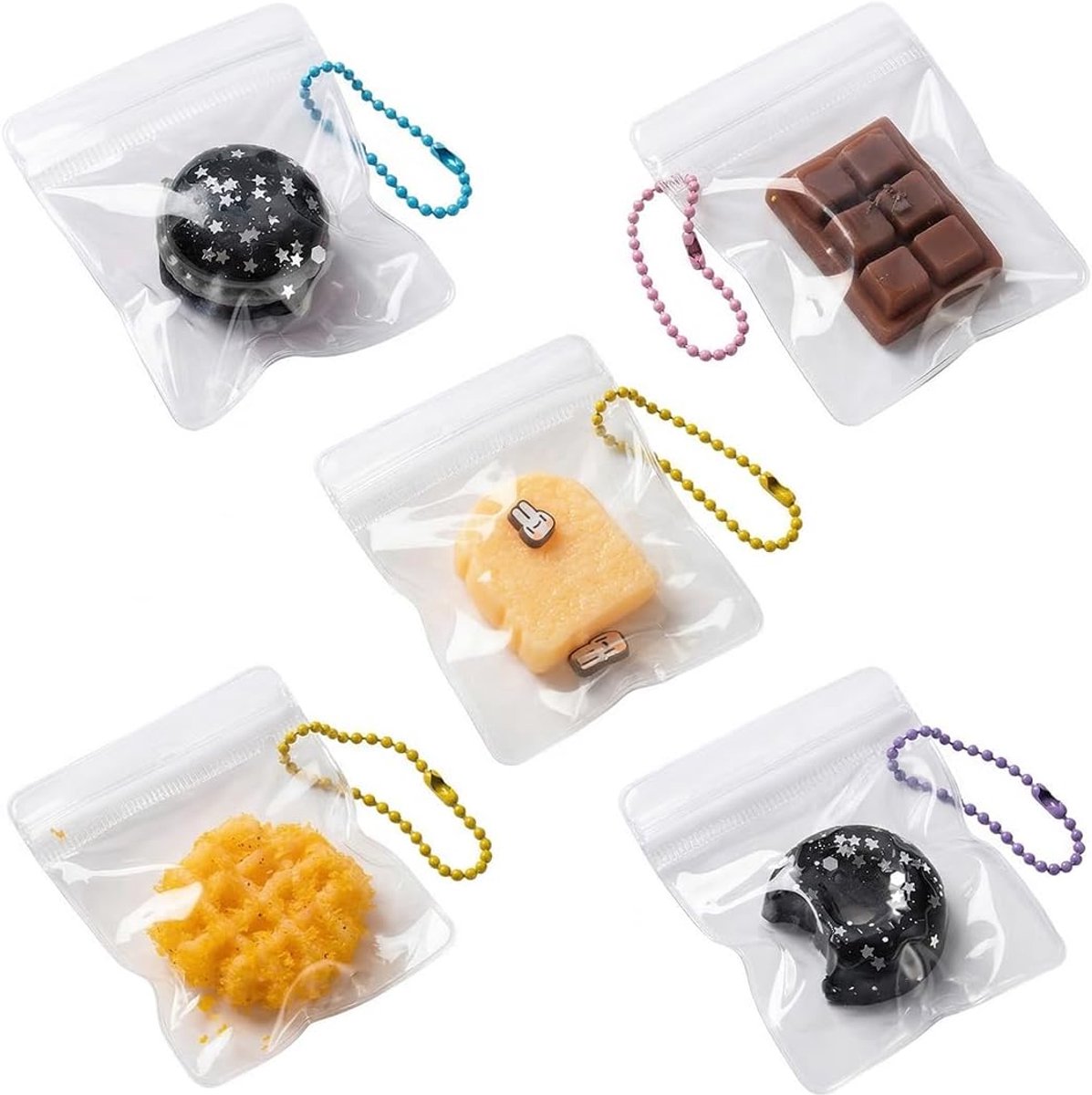 5 Squishies Kawaii mini-speelgoed van zachte siliconen, anti-stress-speelgoed ter verlichting van angst, sensorisch fidgetspeelgoed, origineel cadeau voor kinderen en volwassenen