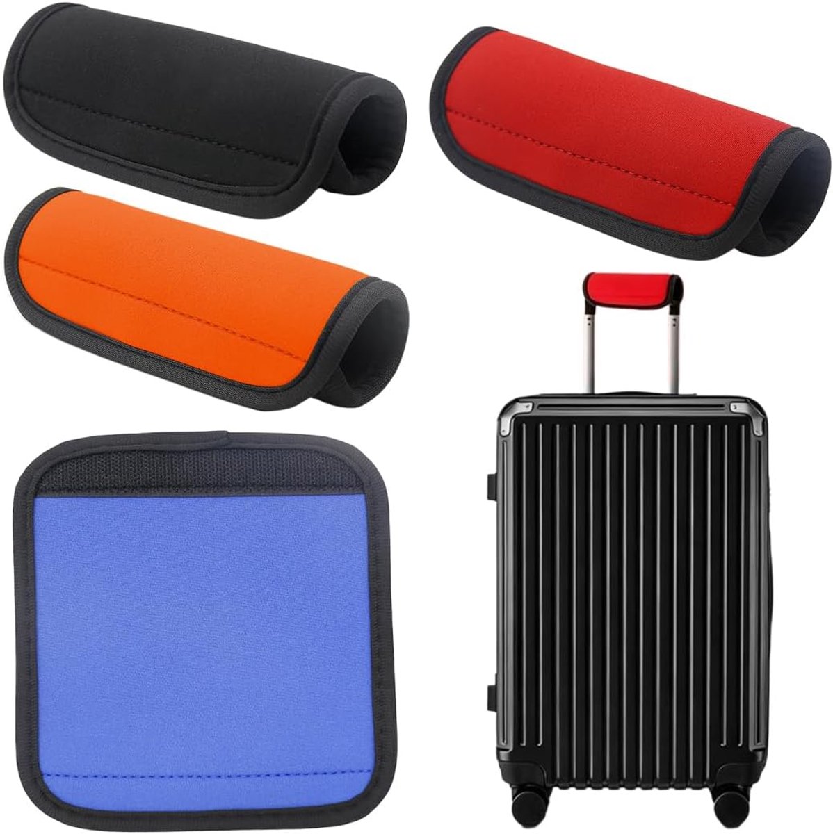 Kofferhoezen, set van 4 handgrepen voor bagage: antislip en zweetabsorberende beschermhoezen voor koffers en kinderwagens.