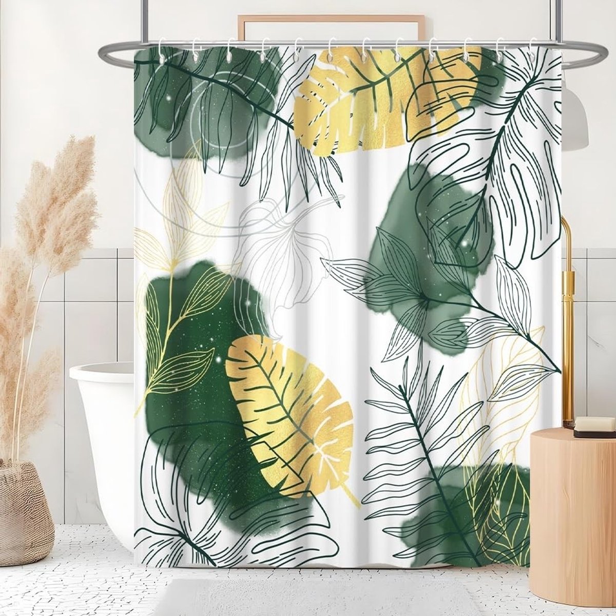 Omgoods - Douchegordijn 180 x 180 cm met Boho Tropisch Ontwerp