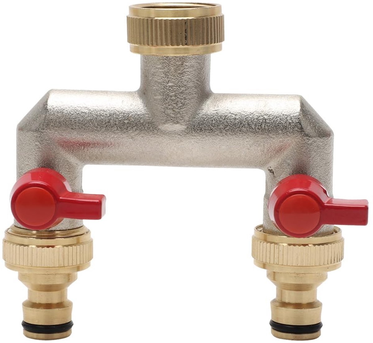 Omgoods - Water Distributor 2-Weg 3/4 Inch - Met 2 Afsluitkranen en Adapter