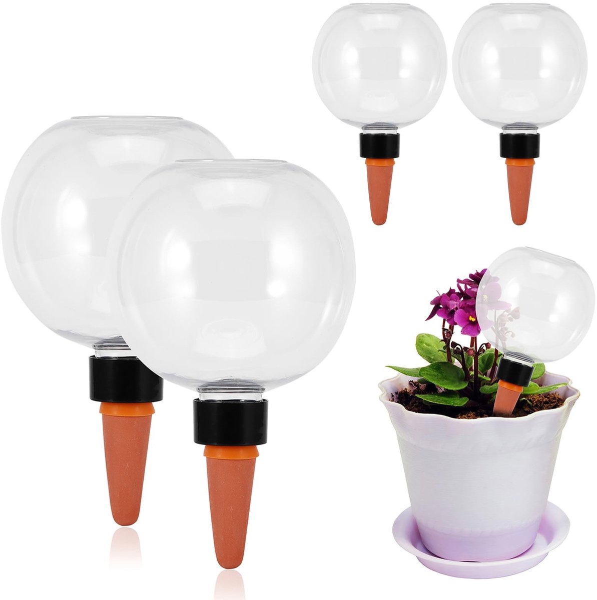Omgoods - 4 Stuks Irrigatieballen - 500 ml Automatische Plant Waterdispenser