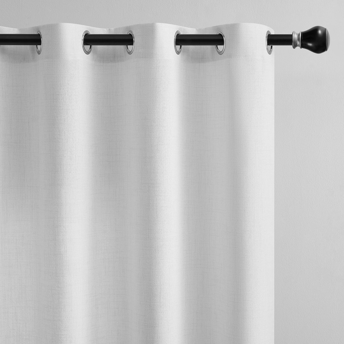 Omgoods - Crème Linnen Gordijnen - Semi-Doorlatend - 132 x 160 cm - Voor Badkamer/Keuken